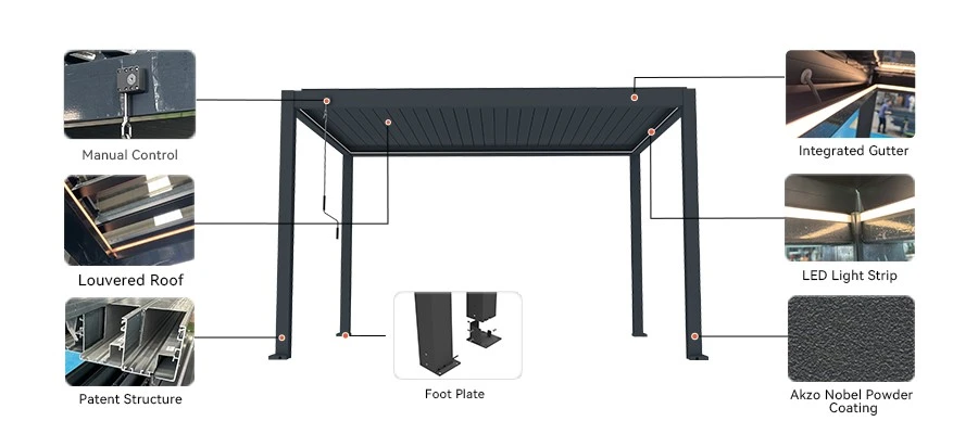 26818-All Weather Louvered Pergola-1 26818-All Weather Louvered Pergola-1